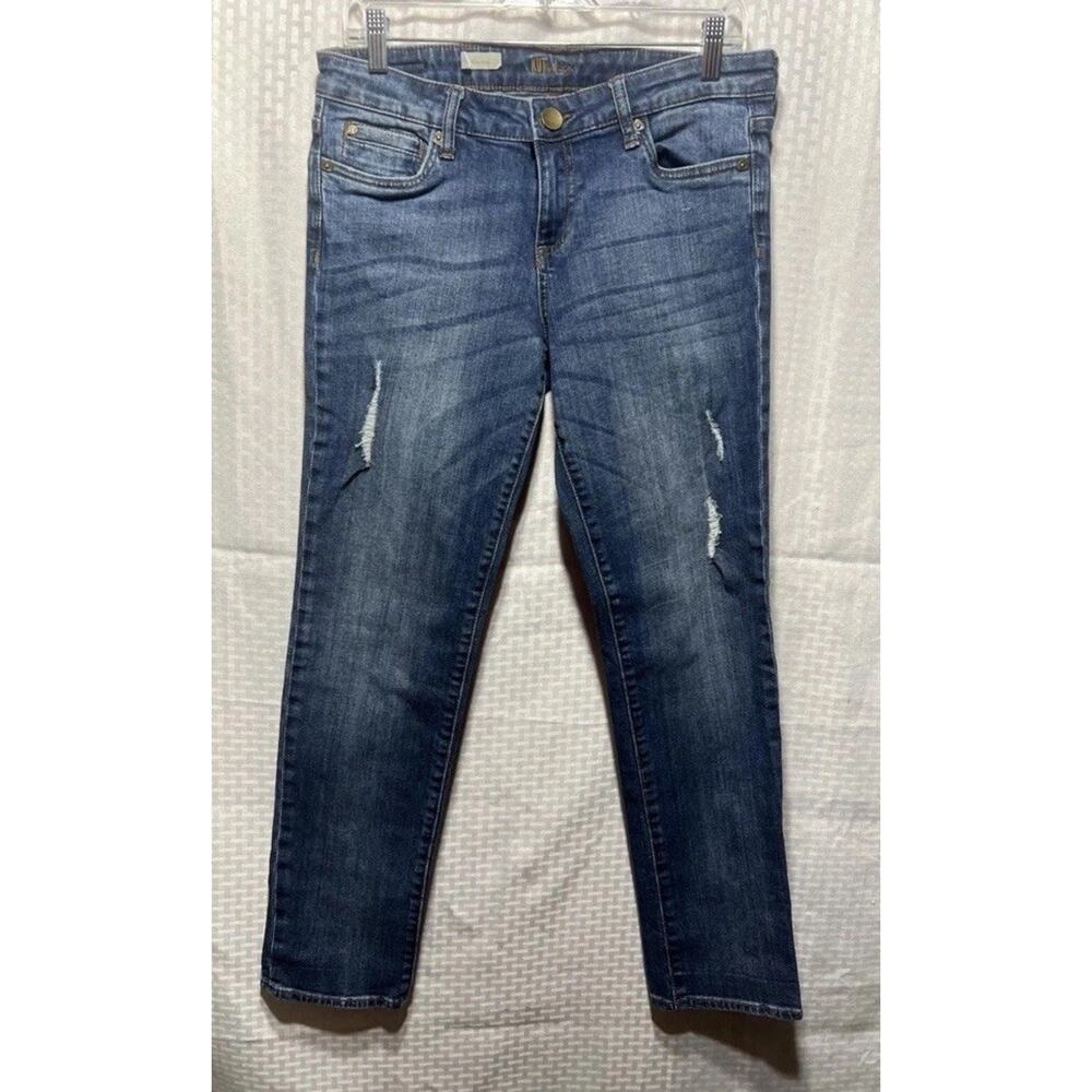 Kut From The Kloth Catherine Boyfriend Fit Women's Jeans Size 8 Distressed - Picture 2 of 9